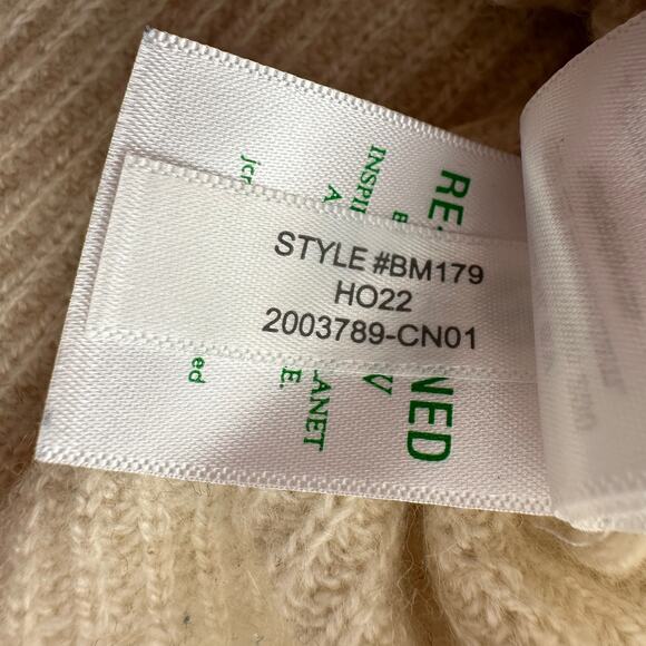 J Crew Lambswool Blend Classic Fair Isle Yoke Mock Neck Neutrals Cream Sweater L - Picture 9 of 12